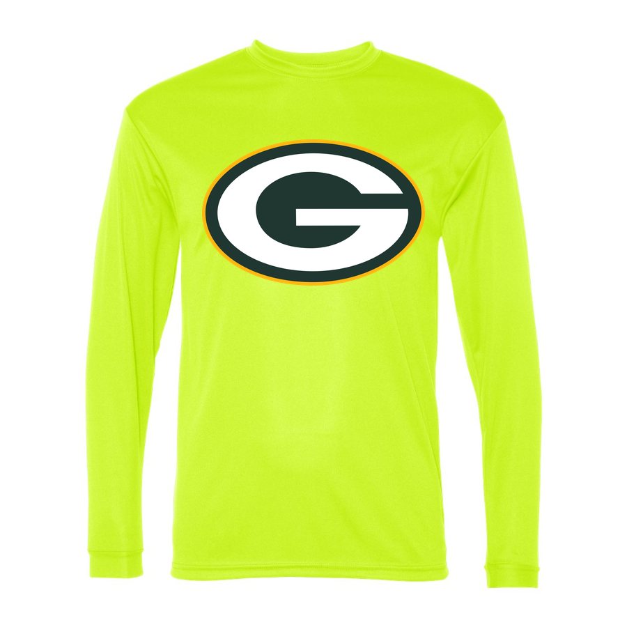 Men's Green Bay Packers Polyester Long Sleeve T-Shirt - Safety Yellow