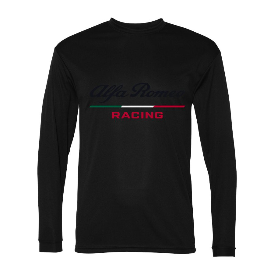 Men's Alfa Romeo Racing Polyester Long Sleeve T-Shirt - Black