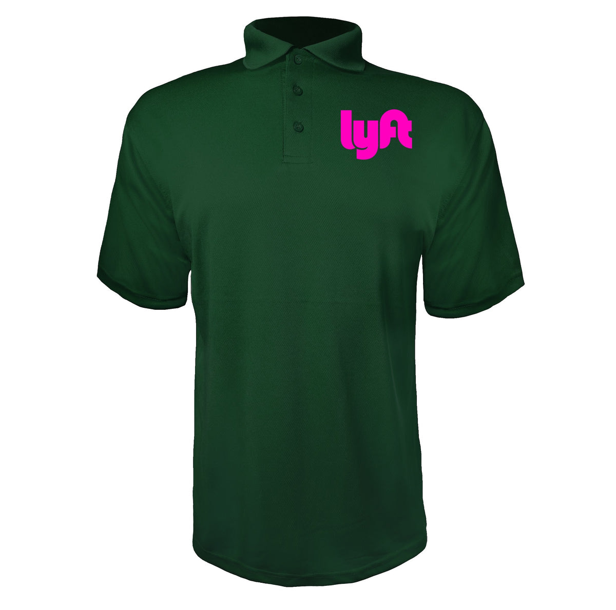 Lyft Pink men's polyester polo in Green