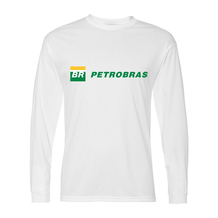 Men's Petrobras Polyester Long Sleeve T-Shirt - White