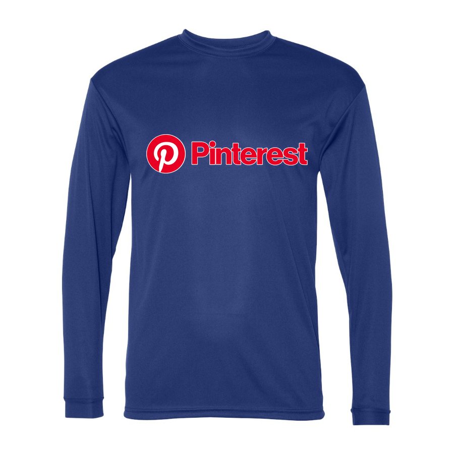 Men's pinterest Polyester Long Sleeve T-Shirt - Royal Blue