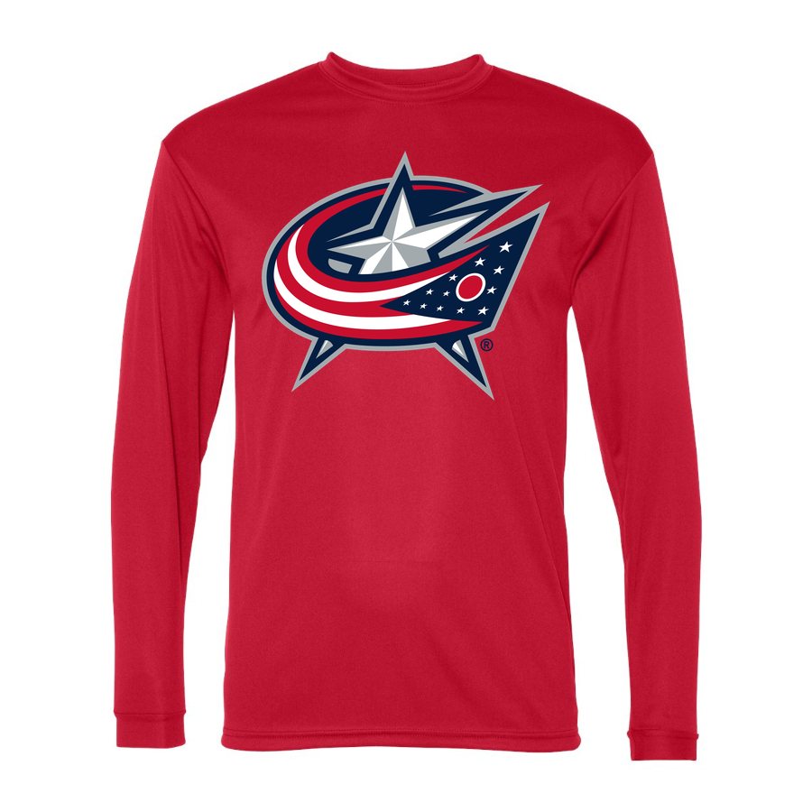Men's Columbus Blue Jackets Polyester Long Sleeve T-Shirt - Red
