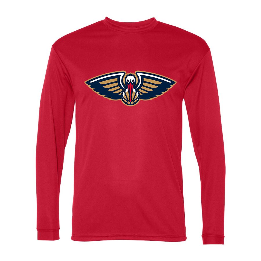 Men's New Orleans Pelicans Polyester Long Sleeve T-Shirt - Red