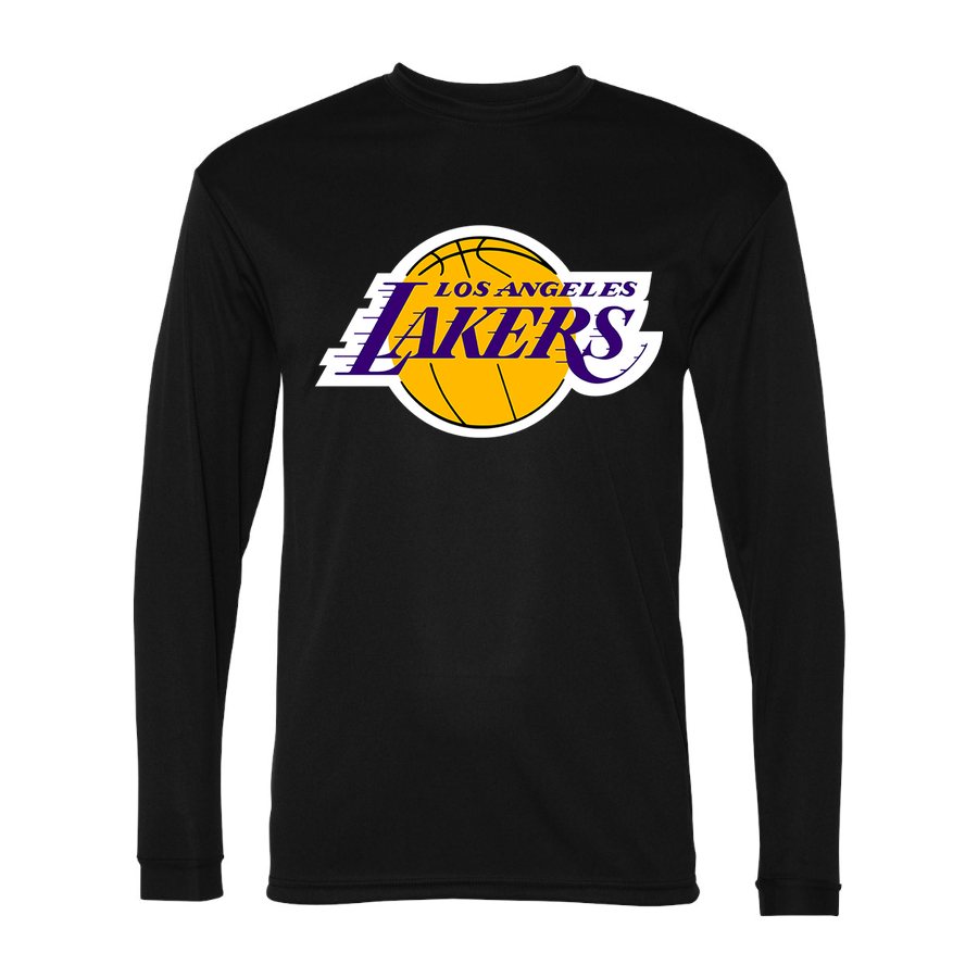 Men's Los Angeles Lakers Polyester Long Sleeve T-Shirt - Black