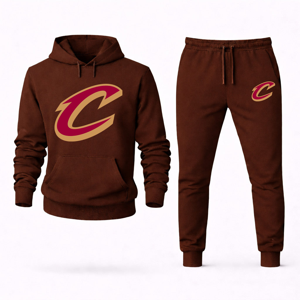 Cleveland Cavaliers Hoodie and Joggers Set - Brown