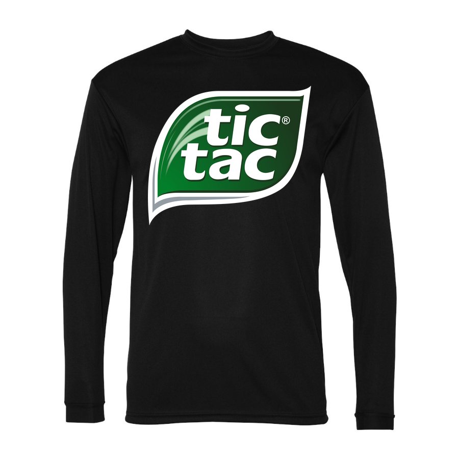 Men's Tic Tac Polyester Long Sleeve T-Shirt - Black