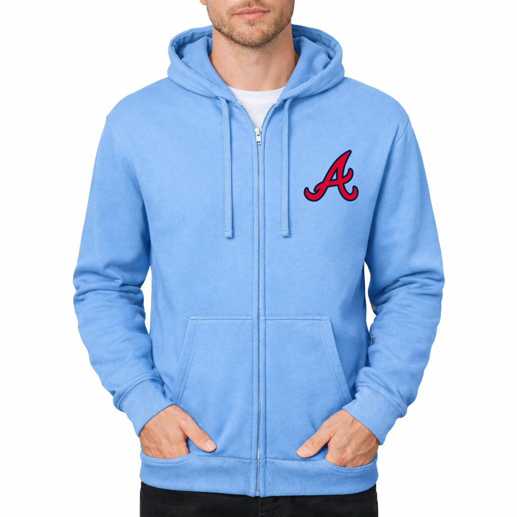 Men's Atlanta Braves Zipper Hoodie - Light Blue