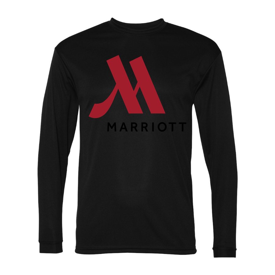 Men's Marriott Polyester Long Sleeve T-Shirt - Black