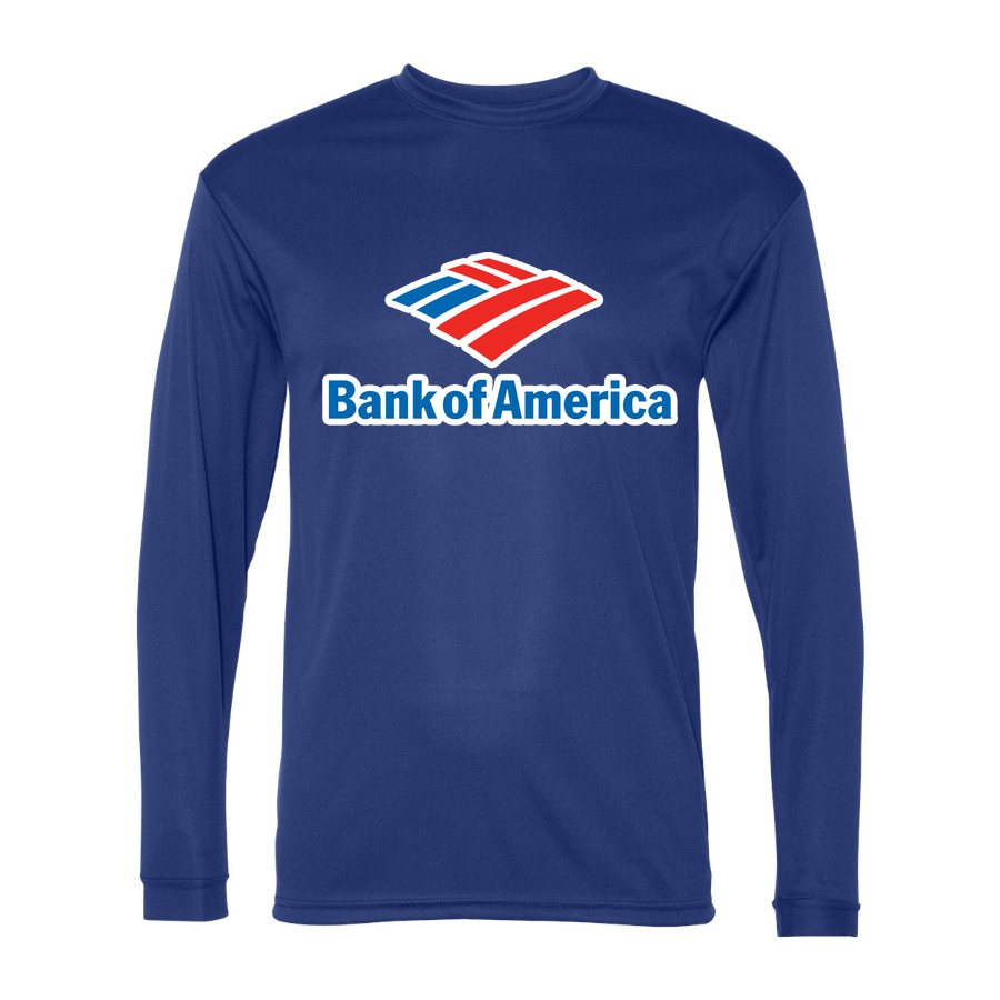 Men's Bank of America Polyester Long Sleeve T-Shirt - Royal Blue