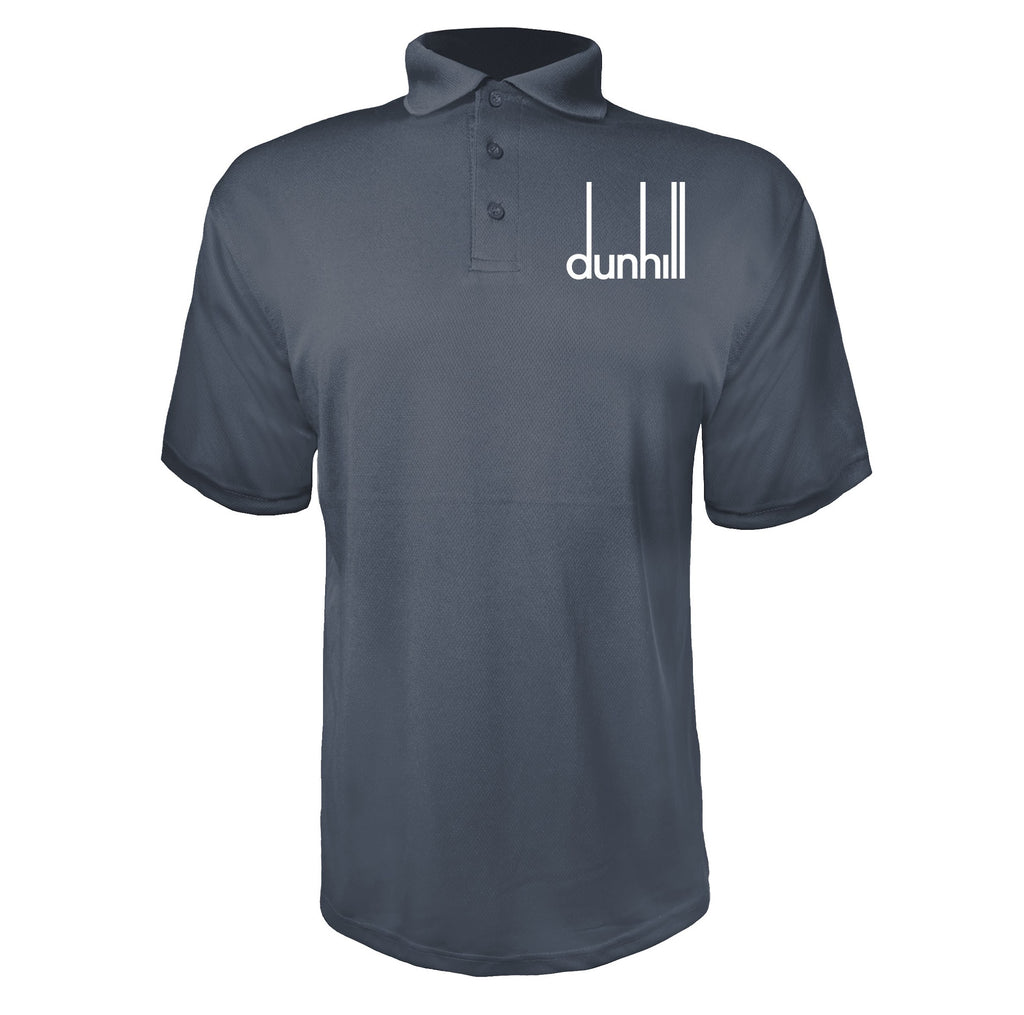 Dunhil men's polyester polo in Charcoal