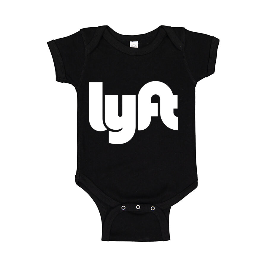 Lyft White Logo Baby Romper Onesie - Black