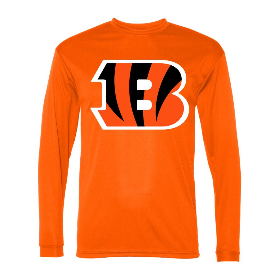Men's Cincinnati Bengals Polyester Long Sleeve T-Shirt - Safety Orange