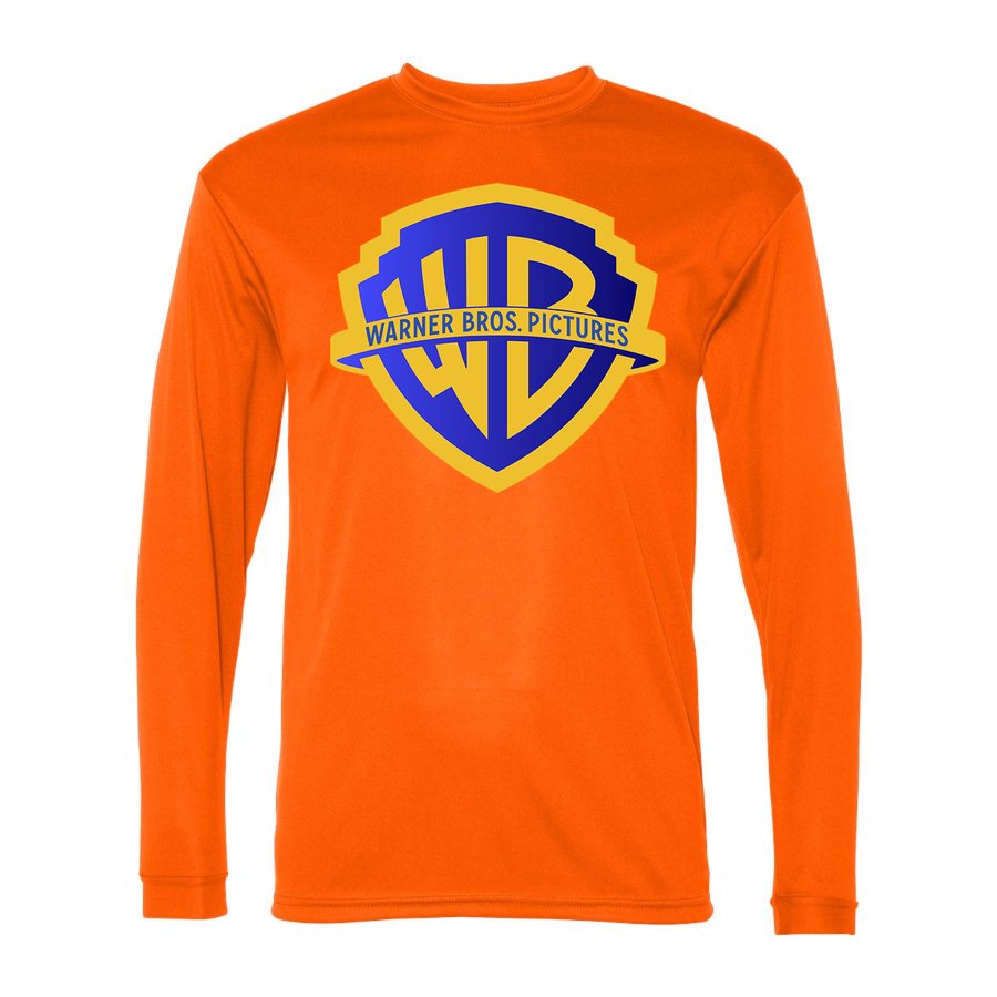 Men's Warner Bros Polyester Long Sleeve T-Shirt - Safety Orange