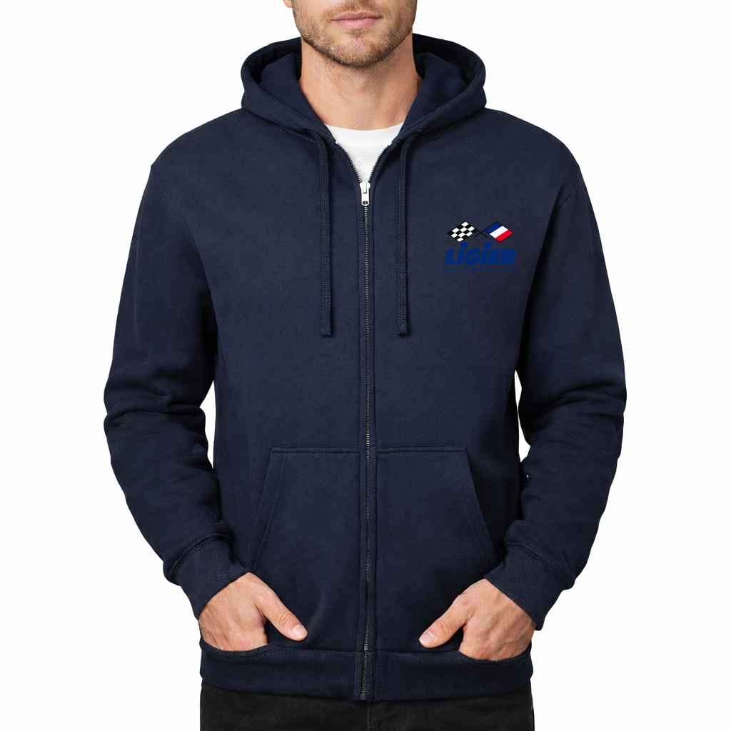 Men's Ligier Automobiles Zipper Hoodie - Navy