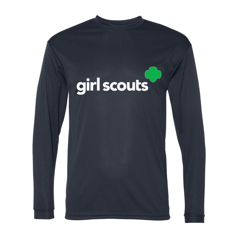 Men's Girl Scouts White Logo Polyester Long Sleeve T-Shirt - Navy