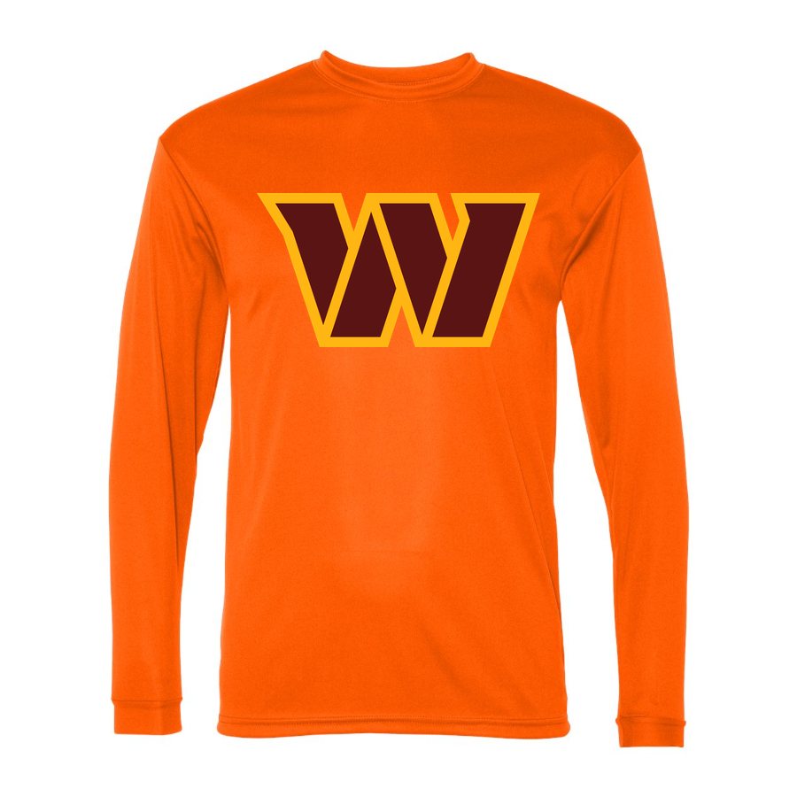 Men's Washington Commanders Polyester Long Sleeve T-Shirt - Safety Orange