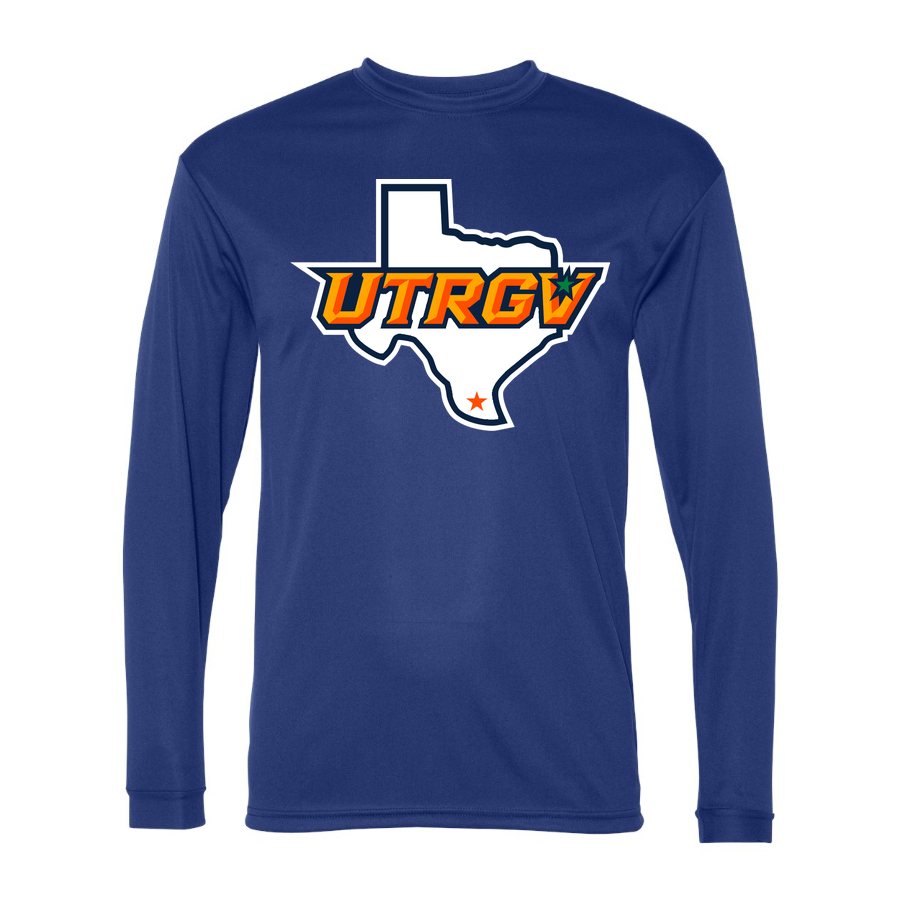 Men's UTRGV Vaqueros Polyester Long Sleeve T-Shirt - Royal Blue