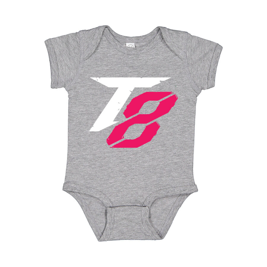 Tekken 8 White Logo Baby Romper Onesie - Gray