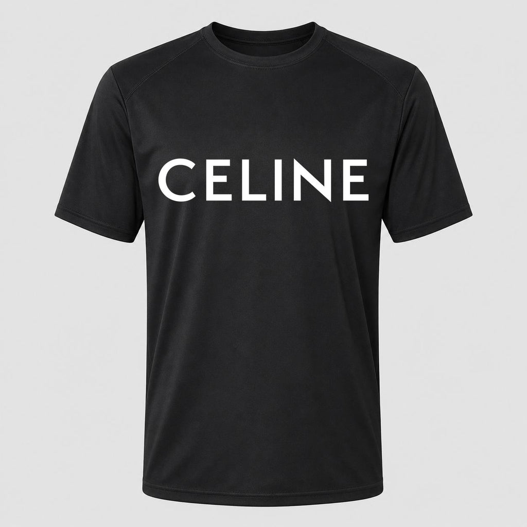 Men's Celine White Performance T-Shirt - Black