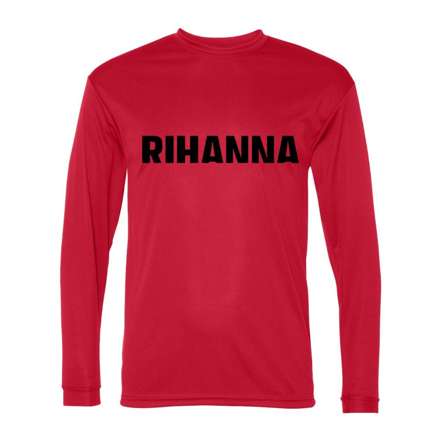 Men's Rihanna Polyester Long Sleeve T-Shirt - Red