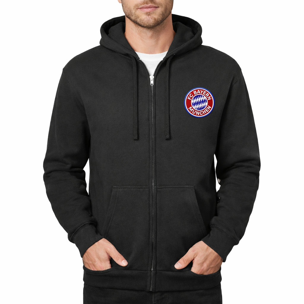 Men's FC Bayern Munich Soccer Zipper Hoodie - Black