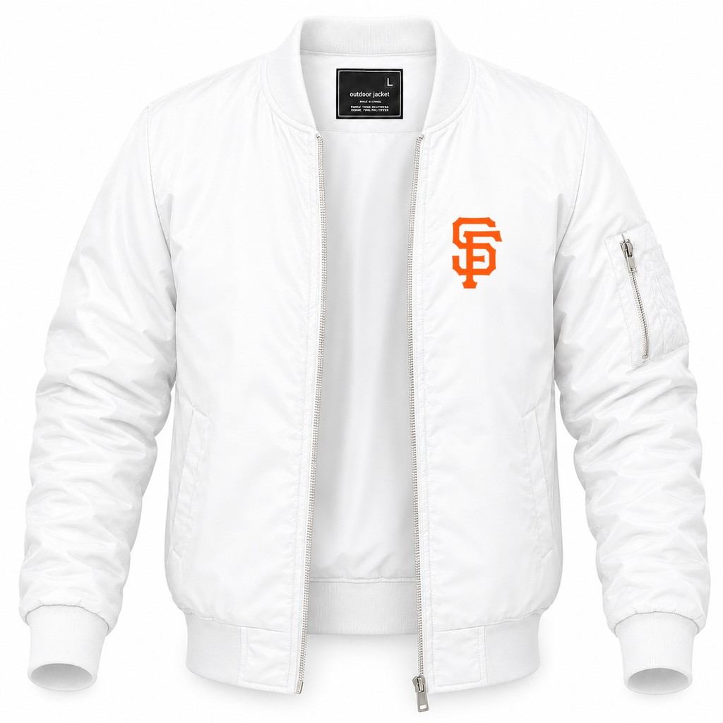 Men's San Francisco Giants Lightweight Bomber Jacket - White