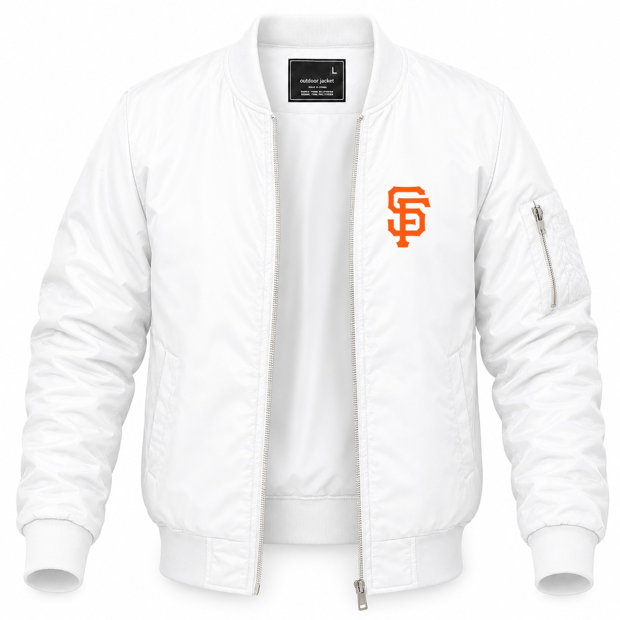 Men's San Francisco Giants Lightweight Bomber Jacket - White