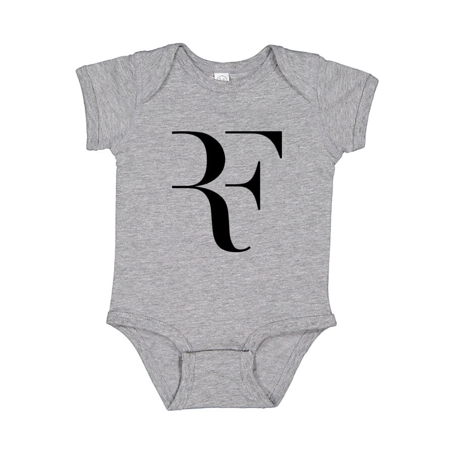 Roger Federer Black Logo Baby Romper Onesie - Gray