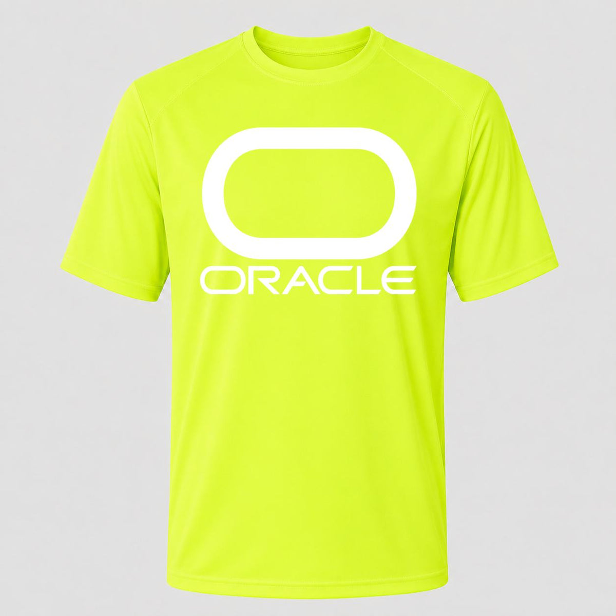 Men's Oracle White Performance T-Shirt - Safety Green