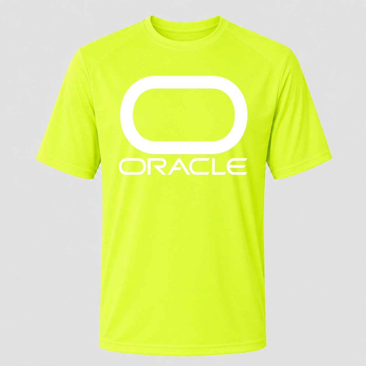 Men's Oracle White Performance T-Shirt - Safety Green