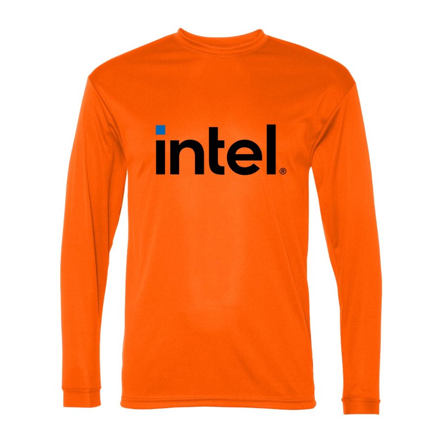 Men's Intel Polyester Long Sleeve T-Shirt - Safety Orange