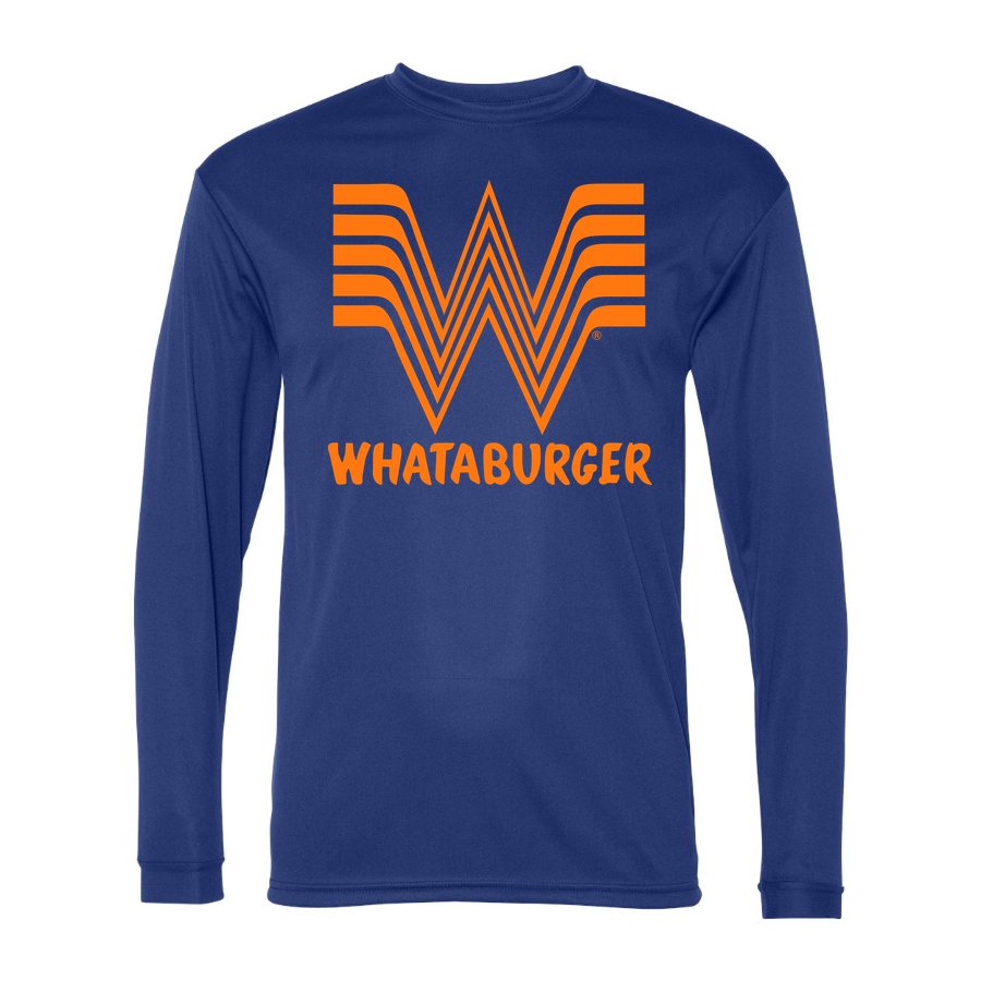 Men's Whataburger Polyester Long Sleeve T-Shirt - Royal Blue