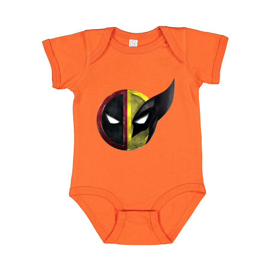 Deadpool & Wolverine Baby Romper Onesie - Orange