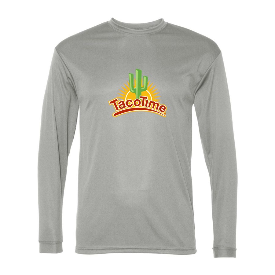 Men's TacoTime Polyester Long Sleeve T-Shirt - Silver
