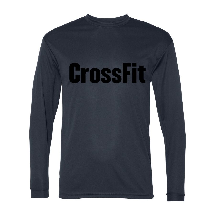 Men's CrossFit Polyester Long Sleeve T-Shirt - Navy
