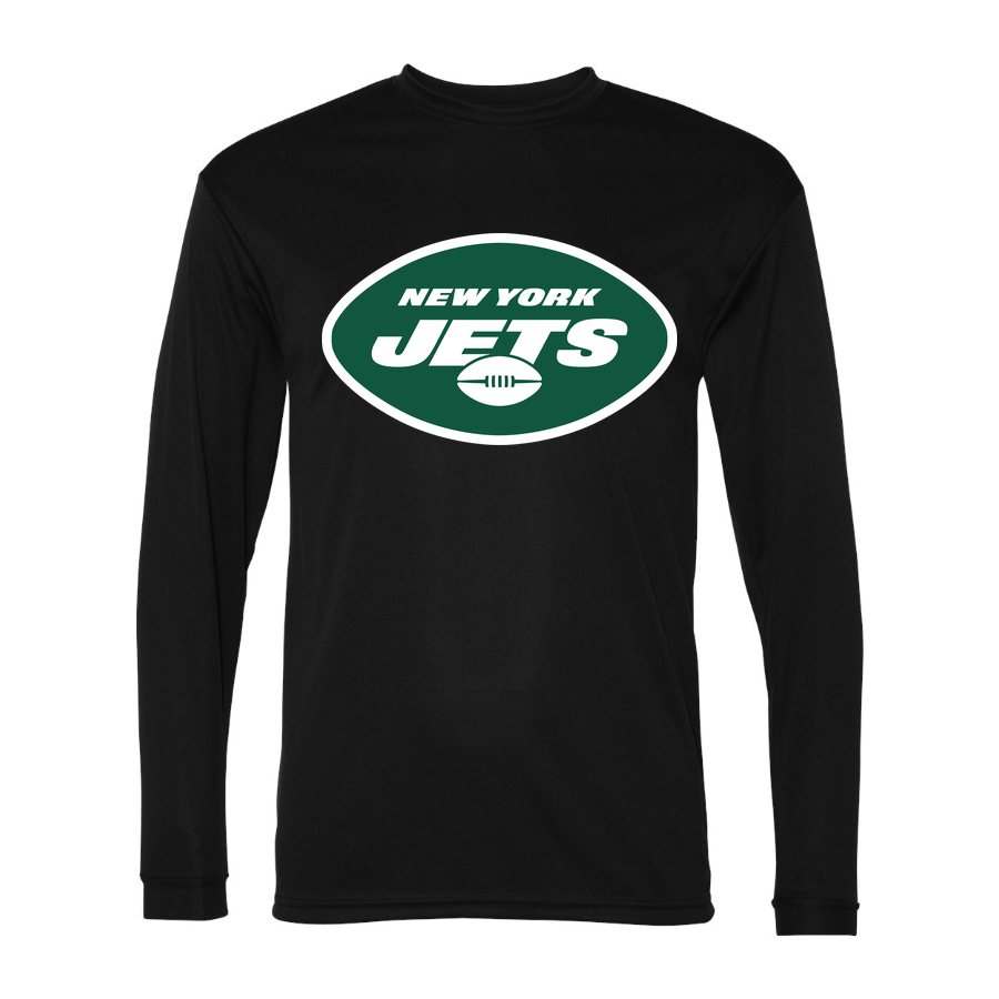 Men's New York Jets Polyester Long Sleeve T-Shirt - Black