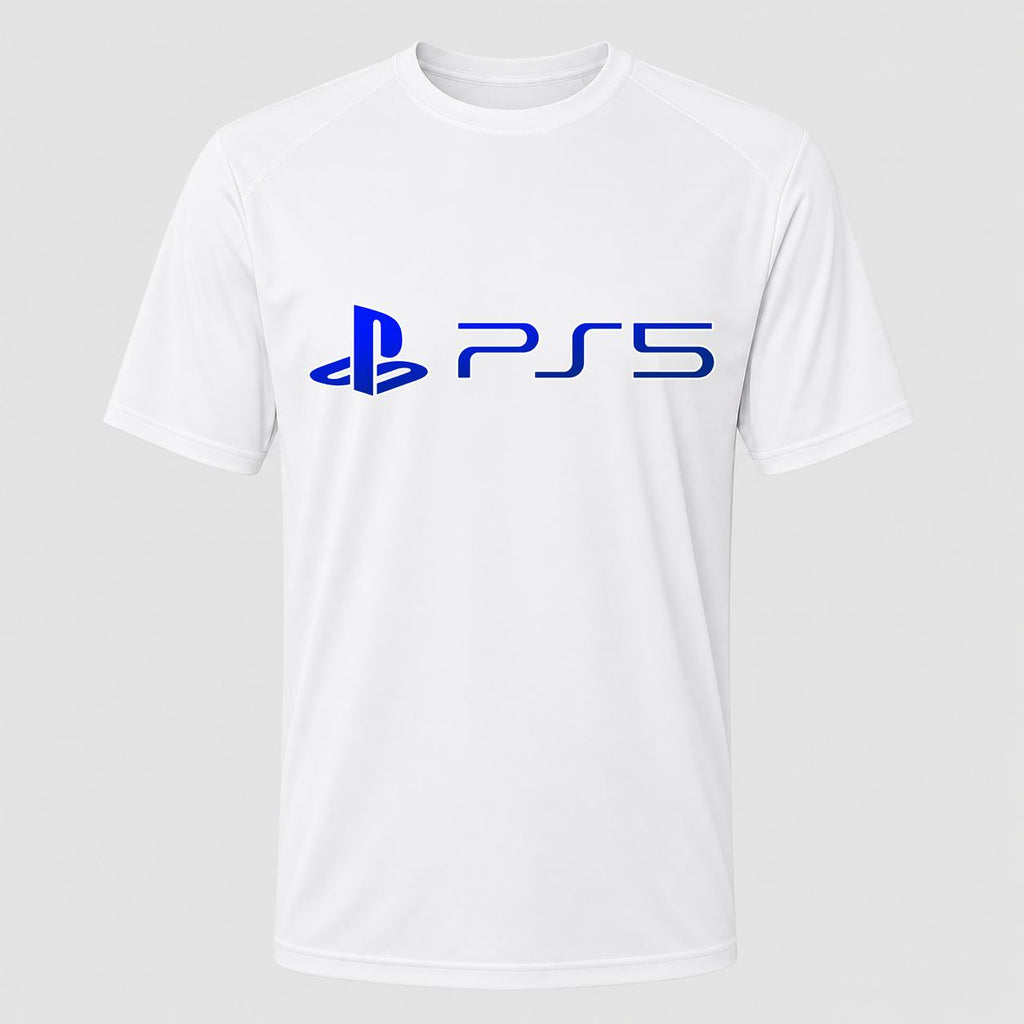 Men's PS5 Blue Performance T-Shirt - White
