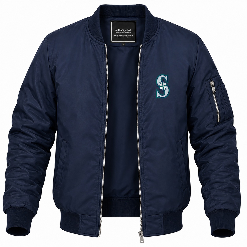 Men's Seattle Mariners Lightweight Bomber Jacket - Navy