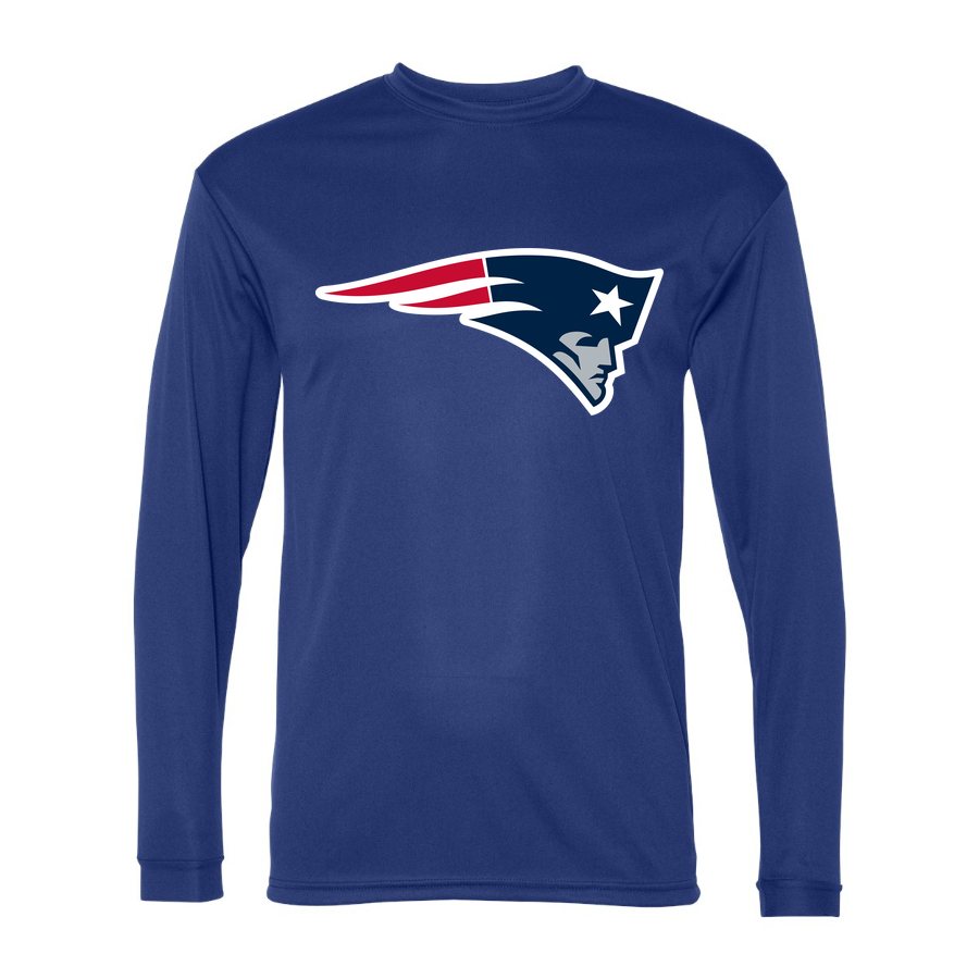 Men's New England Patriots Polyester Long Sleeve T-Shirt - Royal Blue