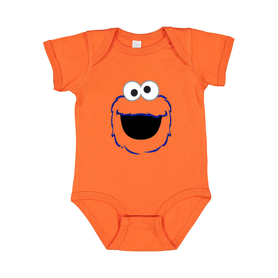 Cookie Monster Baby Romper Onesie - Orange