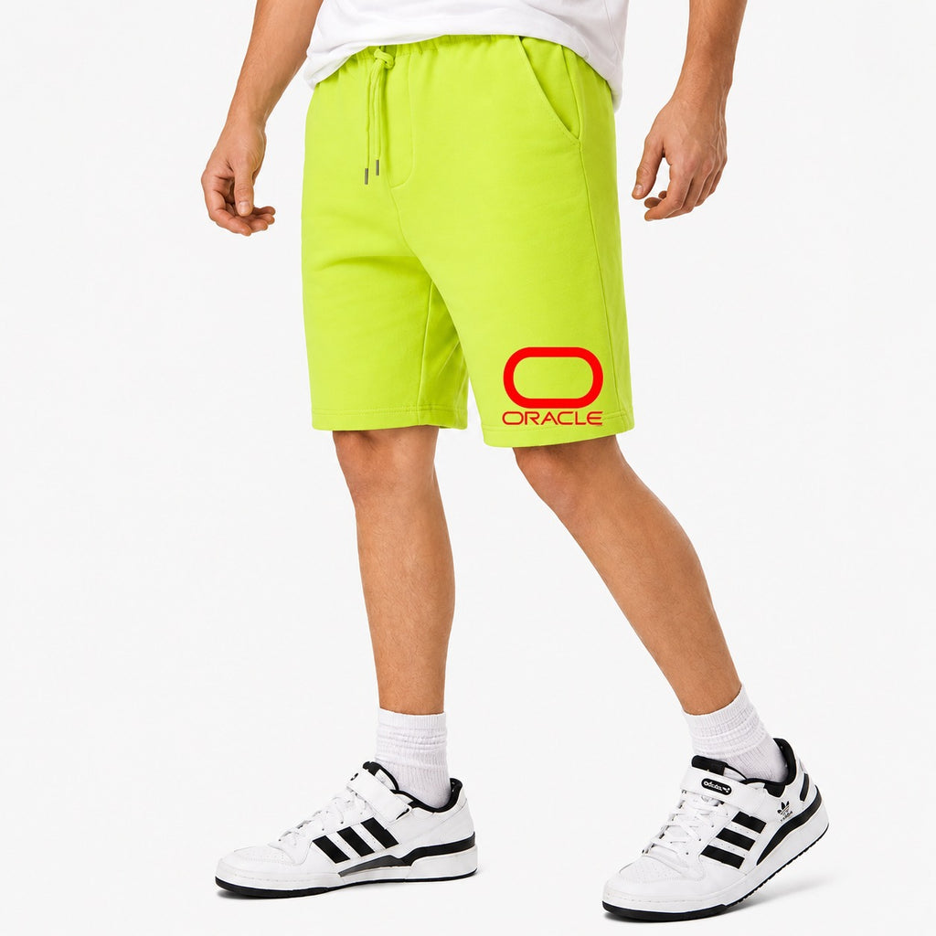 Men's Oracle Logo Cotton Shorts - Lime Green