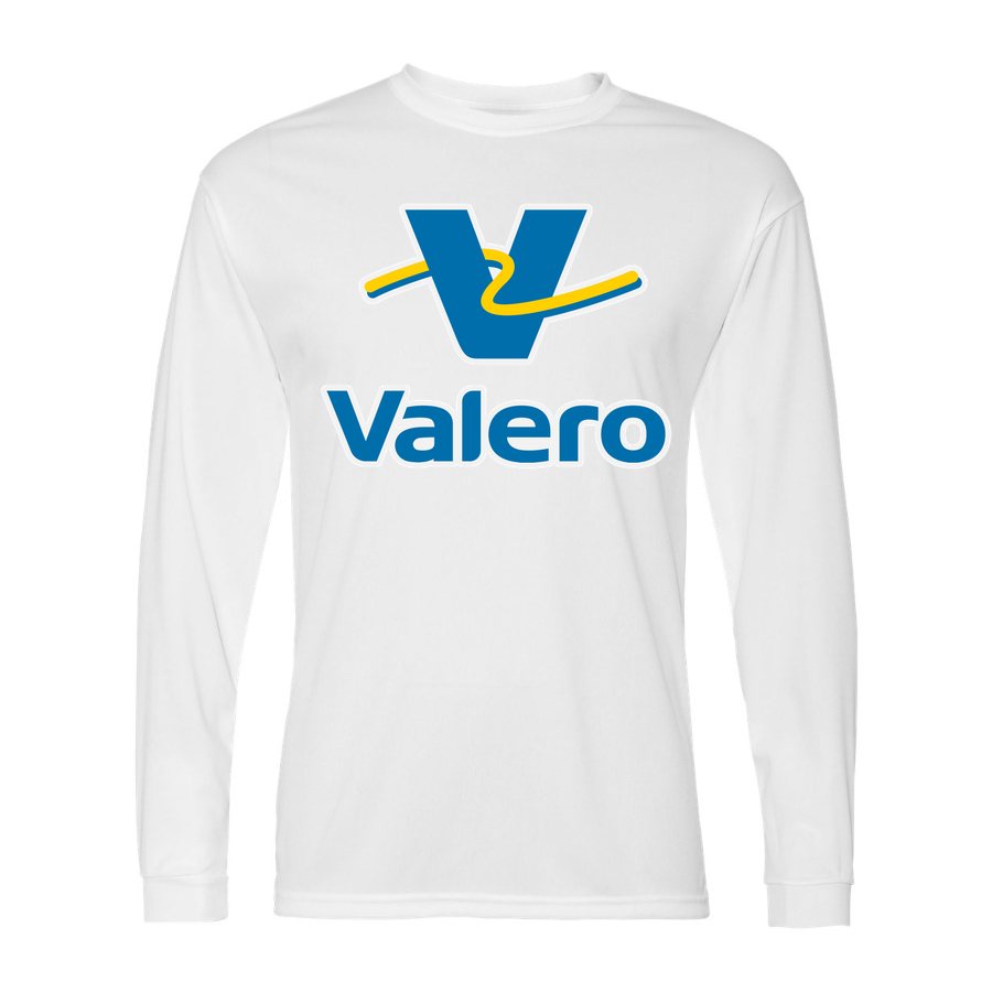 Men's Valero Gas Station Polyester Long Sleeve T-Shirt - White