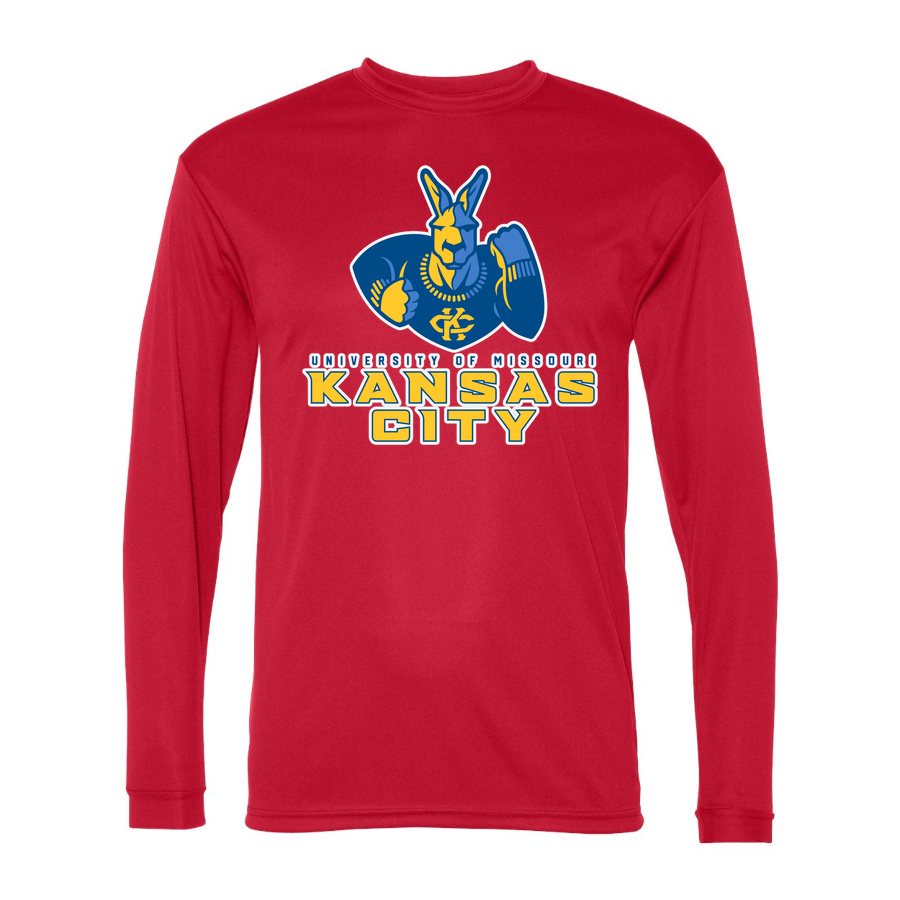 Men's UMKC Kangaroos Polyester Long Sleeve T-Shirt - Red