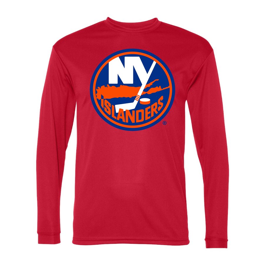 Men's New York Islanders Polyester Long Sleeve T-Shirt - Red