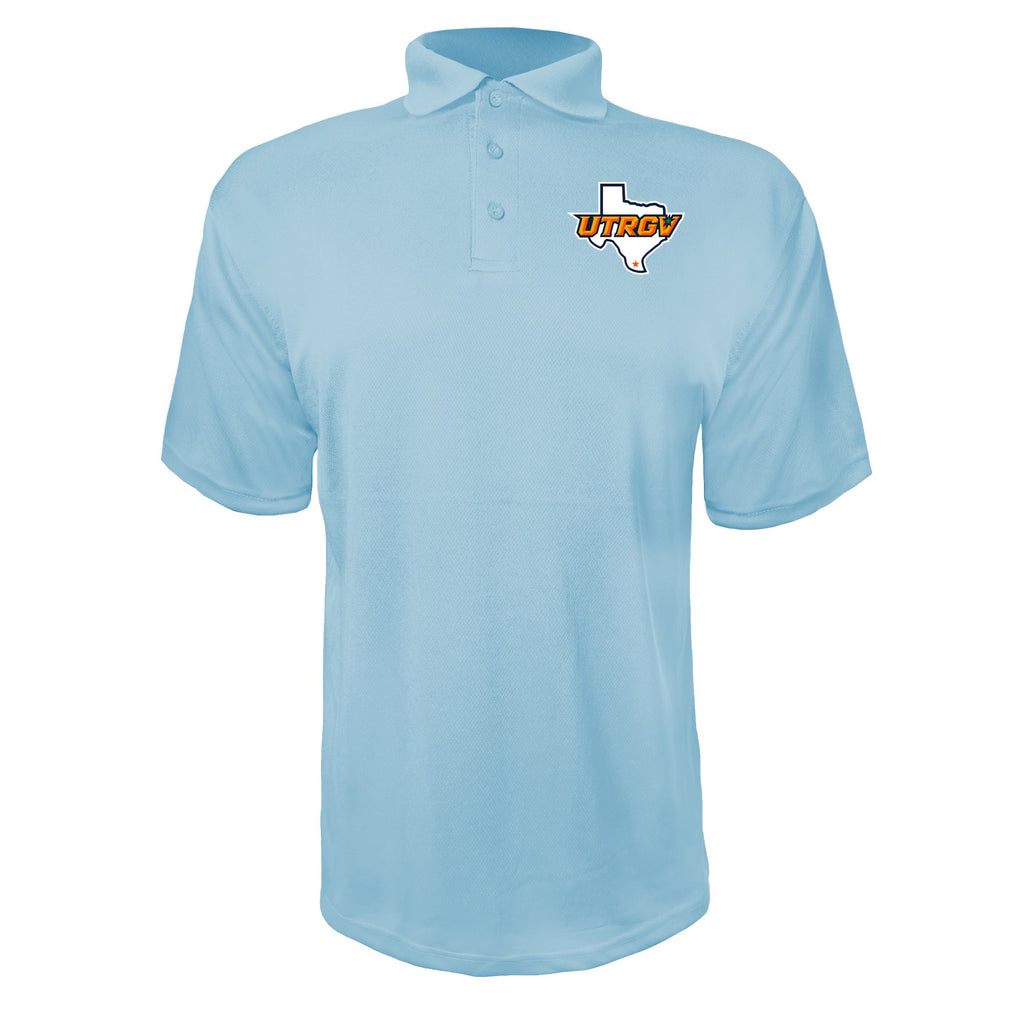 UTRGV Vaqueros Sky Blue polyester polo