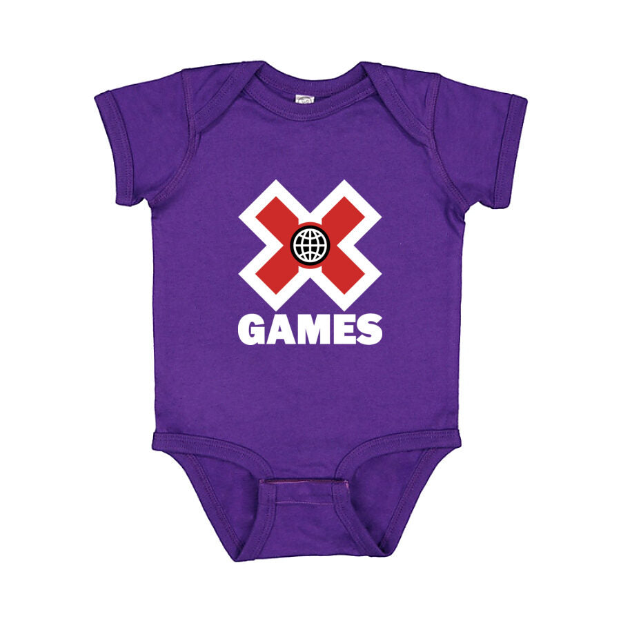 X Games White Logo Baby Romper Onesie - Purple