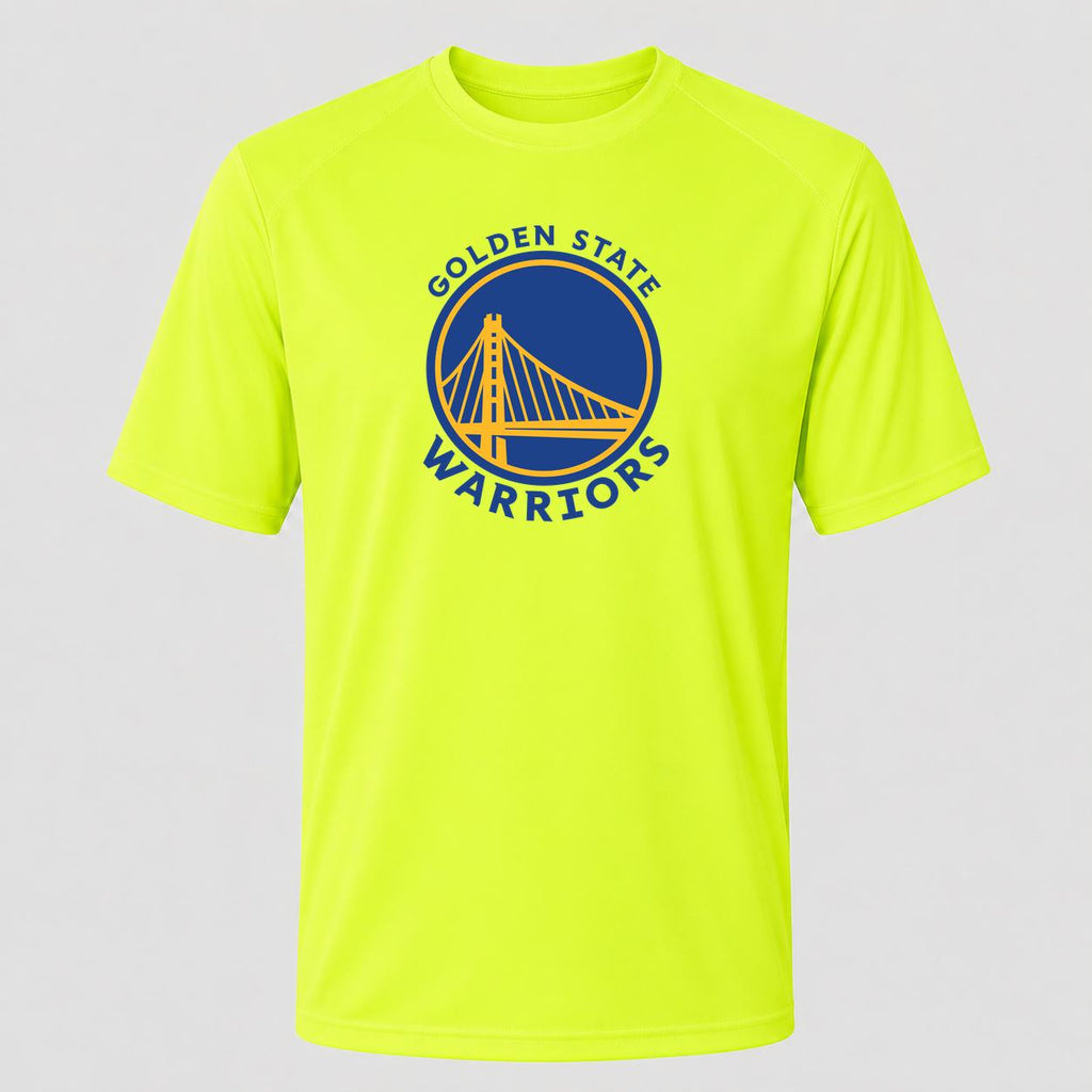 Men's Golden State Warriors Blue Performance T-Shirt - Safety Green
