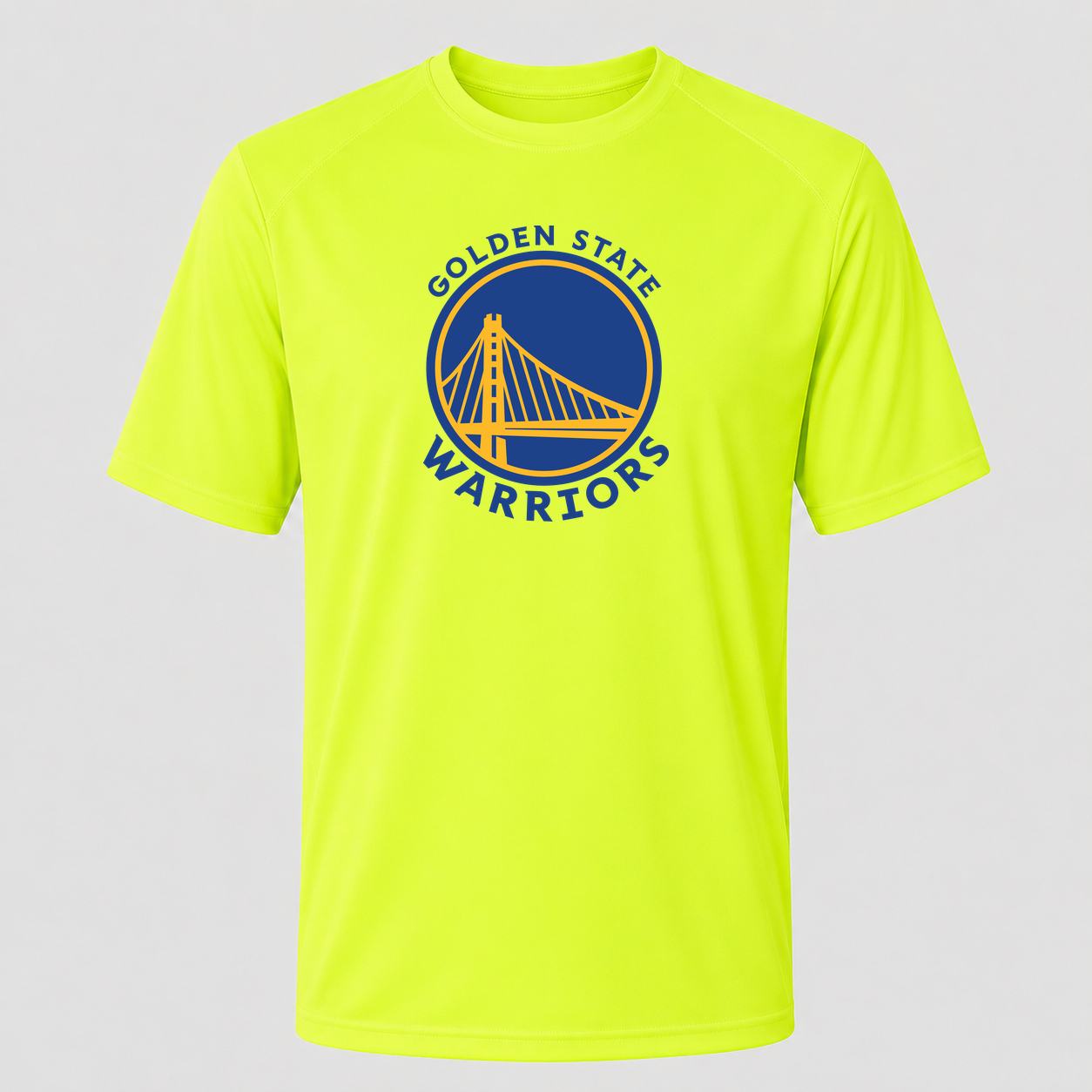 Men's Golden State Warriors Blue Performance T-Shirt - Safety Green