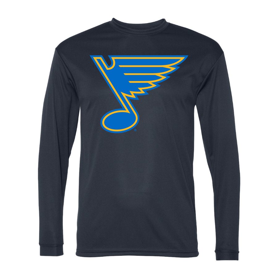 Men's St. Louis Blues Polyester Long Sleeve T-Shirt - Navy