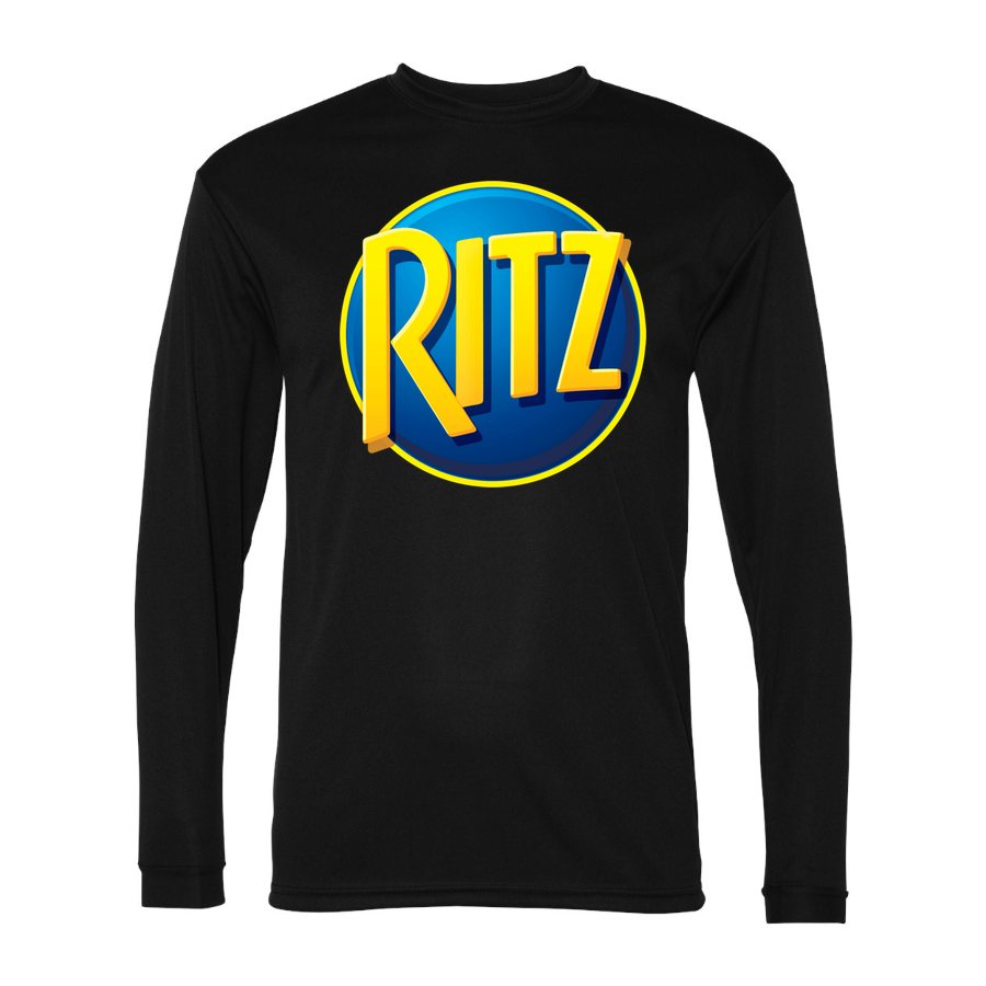 Men's Ritz Mondelez food Polyester Long Sleeve T-Shirt - Black